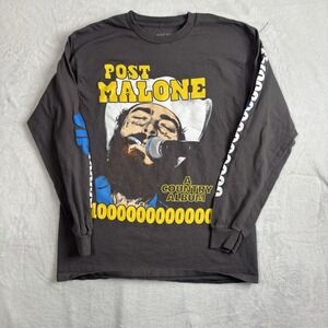 Post Malone 2024 A Country Album VIP‎ Long Sleeve Graphic Shirt Men's Medium